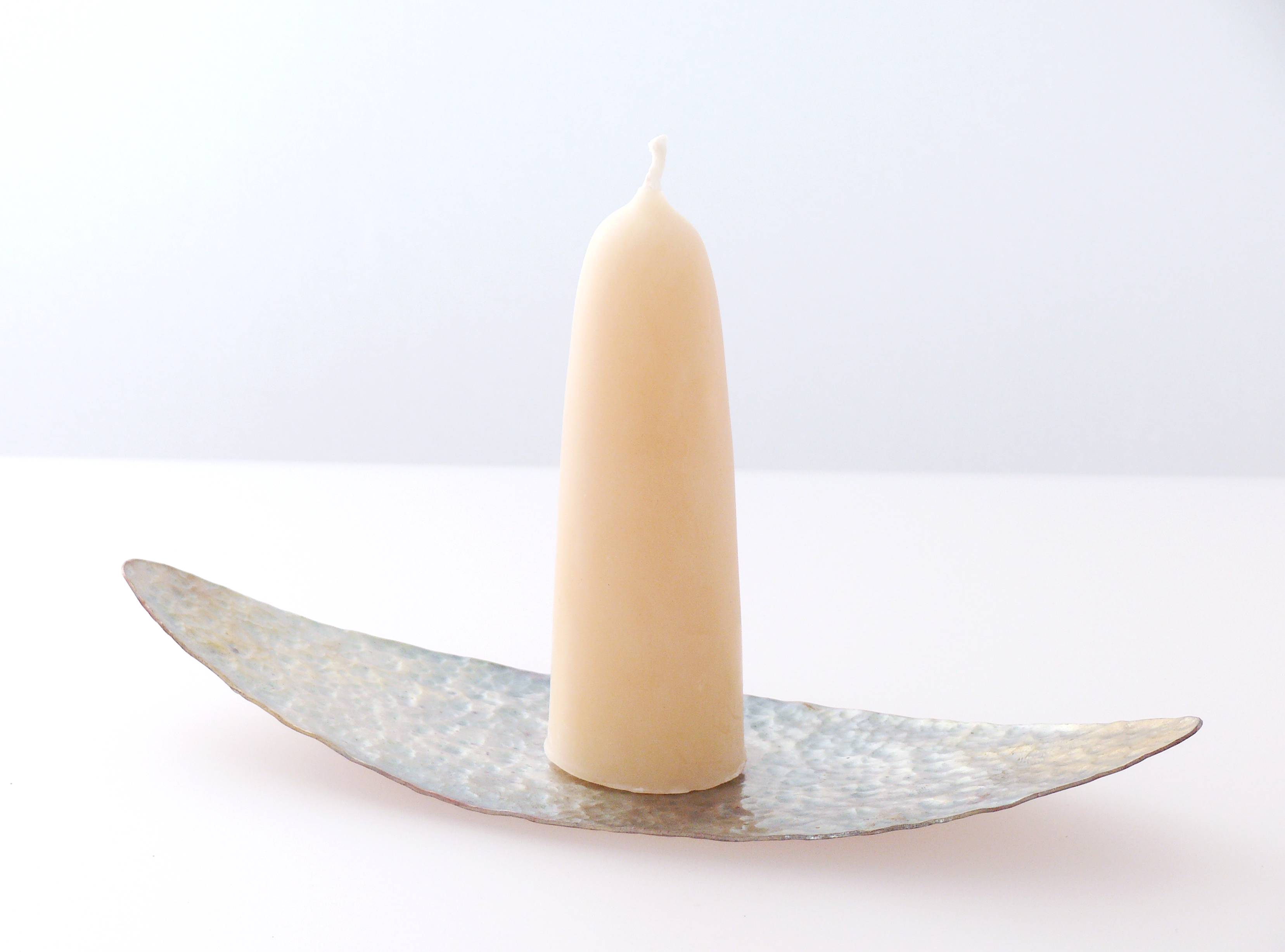 Kerzenhalter Kupfer mit Kerze 4,6 x 14 cm